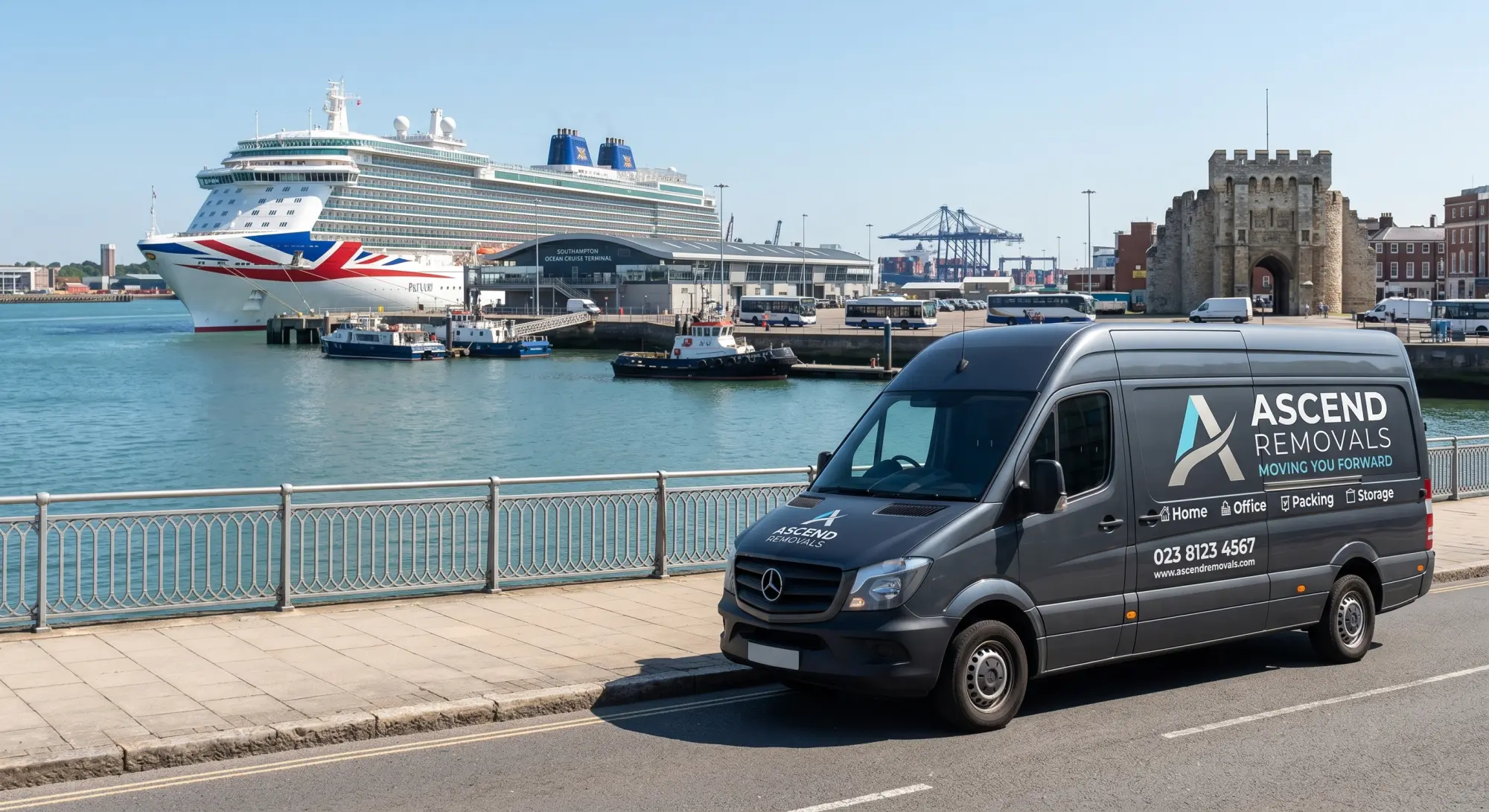 Ascend Removals van on the road
